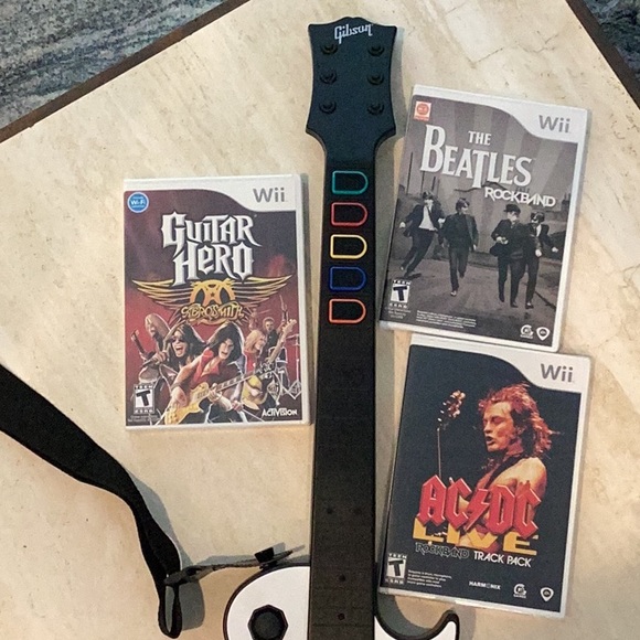 Wii Guitar Hero Nintendo Wii & Rock Band Games Wireless Wii-033 Gibson Les Paul - Picture 16 of 16